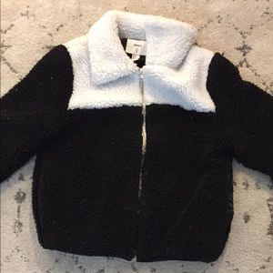 Black and White Sherpa Jacket